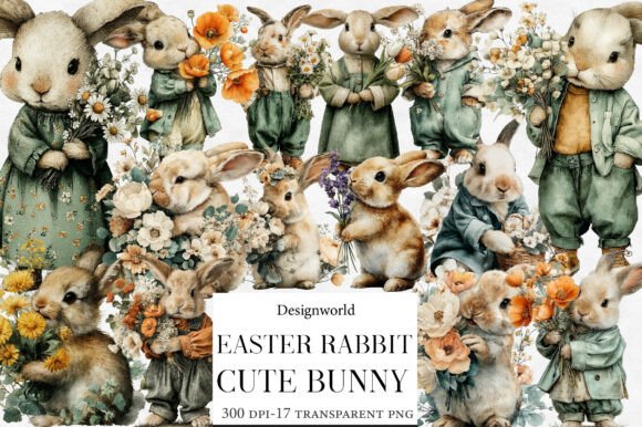 Download Easter Rabbit , Cute Bunny Clipart - Cute Collection