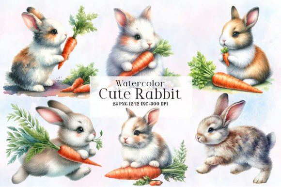 Download Cute Rabbit Clipart Bundle - Cute Collection
