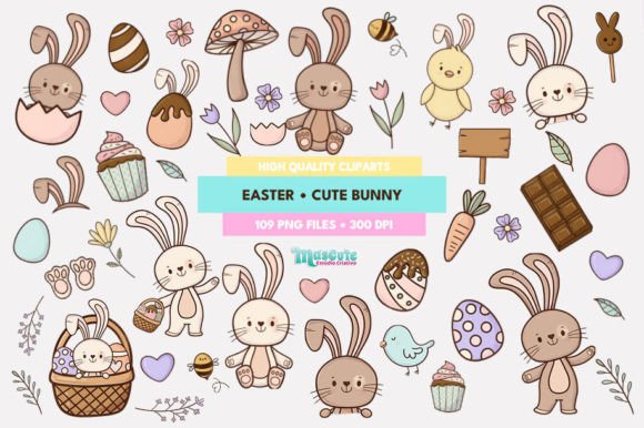 Download Easter Cute Bunny Clipart, Illustrations - Cute Collection