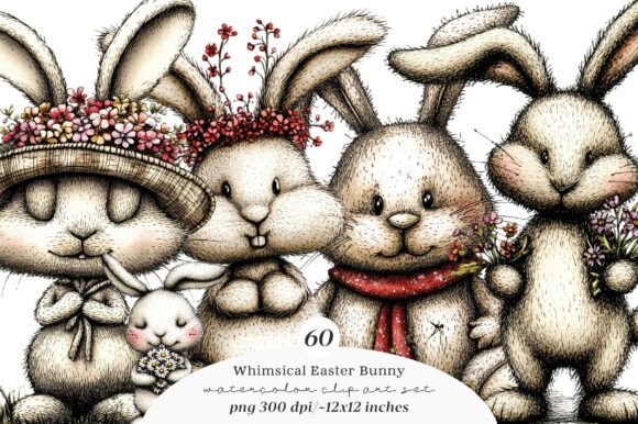 Download Whimsical Easter Bunny Clipart - Easter bunny clipart Collection