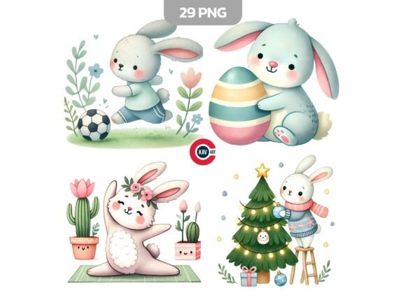 Download Cute Bunny Playful Nursery Bunny Clipart - Cute Collection