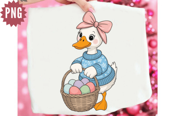 Download Cute Goose Easter Basket PNG Clipart Des - Cute Collection