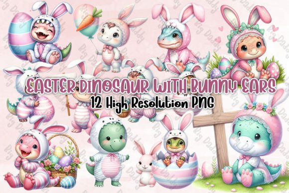 Download Easter Dinosaur with Bunny Ears Clipart - Bunny ears clipart Collection