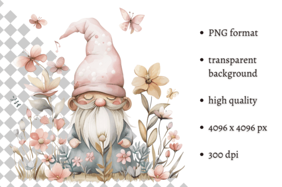 Download Watercolor Spring Floral Gnome Clipart - Premium Resources