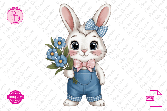 Download Cute Spring Bunnies Cottagecore Clipart - Cute Collection