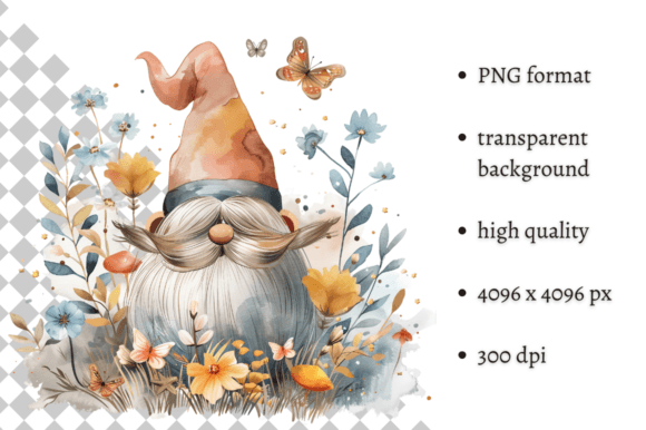 Download Watercolor Spring Floral Gnome Clipart - Premium Resources