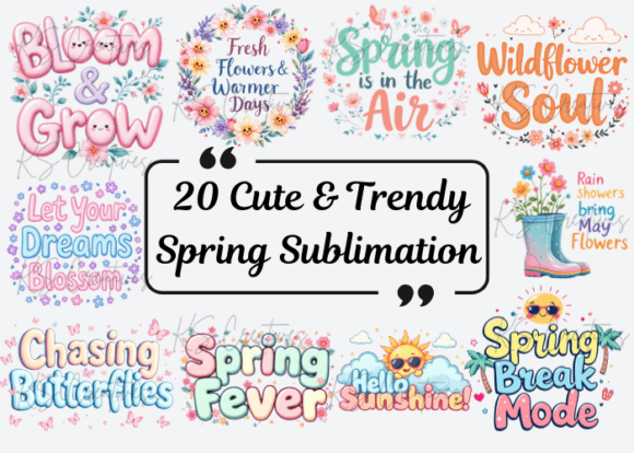 Download 20 Cute &amp; Trendy Spring Sublimation - Cute Collection
