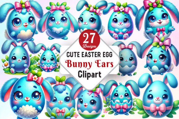 Download Cute Easter Egg with Bunny Ears Clipart - Cute Collection