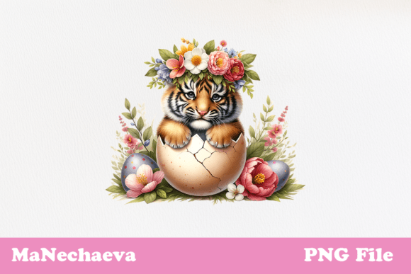 Download Cute Easter Baby Tiger in Egg Clipart - Cute Collection