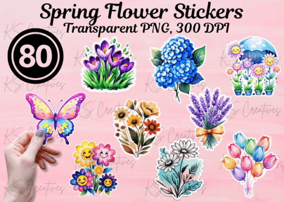 Download 80 Cute Spring Flower Stickers - Cute Collection