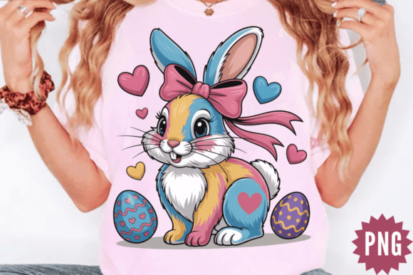 Download Cute Faux Yarn Rainbow Easter Bunny PNG - Cute Collection