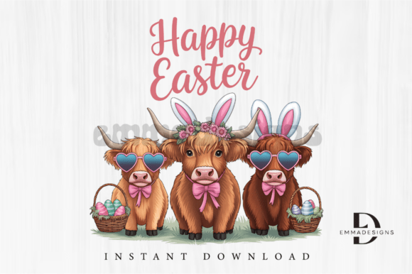 Download Cute Cow Easter Png, Retro Easter PNG - Cute Collection
