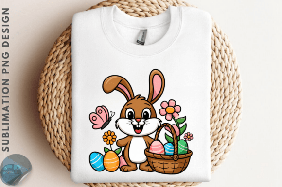 Download Cute Bunny Easter Floral PNG Clipart Des - Cute Collection