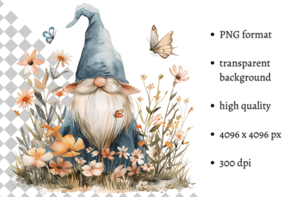Download Watercolor Spring Floral Gnome Clipart - Premium Resources