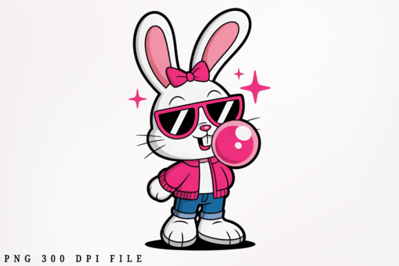 Download Cute Trendy Easter Bunny PNG Clipart Des - Cute Collection