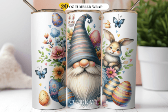 Download Cute Gnome Easter Floral Tumbler Wrap - Cute Collection