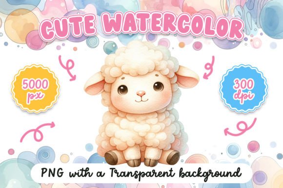Download Cute Watercolor Sheep - Cute Collection