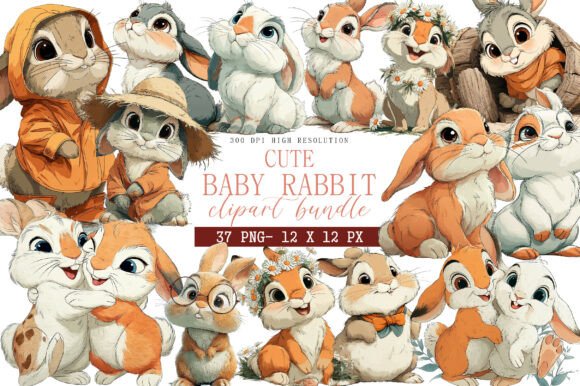 Download Cute Baby Rabbit Clipart - Cute Collection