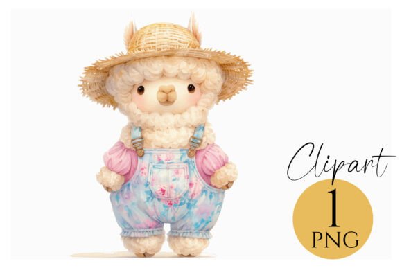 Download Cute Watercolor Llama Clipart PNG - Cute Collection