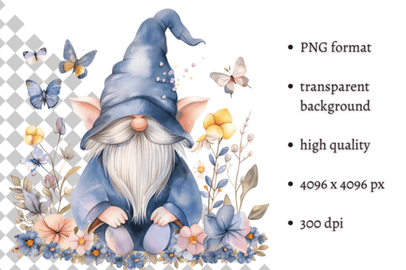 Download Watercolor Spring Floral Gnome Clipart - Premium Resources