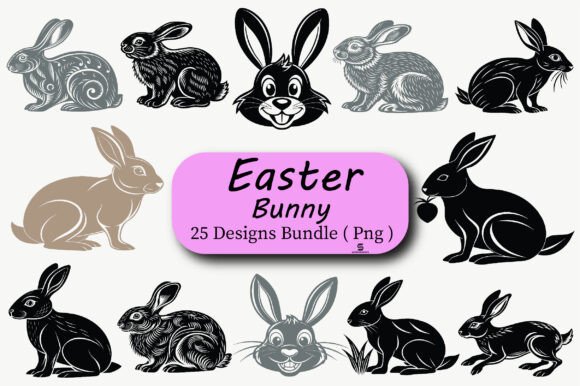 Download Vintage Easter Bunny Clipart Png Bundle - Easter bunny clipart Collection