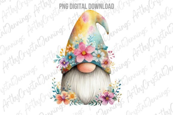 Download Cute Watercolor Floral Spring Gnome PNG - Cute Collection