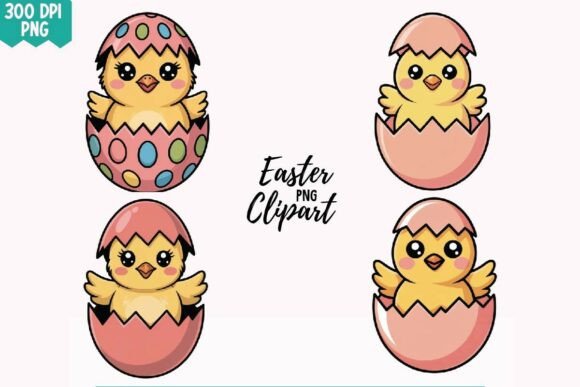 Download 4 Cute Easter Chick PNG Clipart Design - Cute Collection