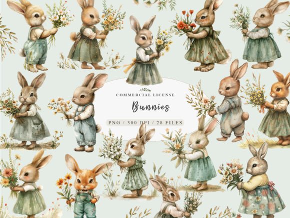 Download Rabbit Painting, Cute Bunny Clipart - Cute Collection