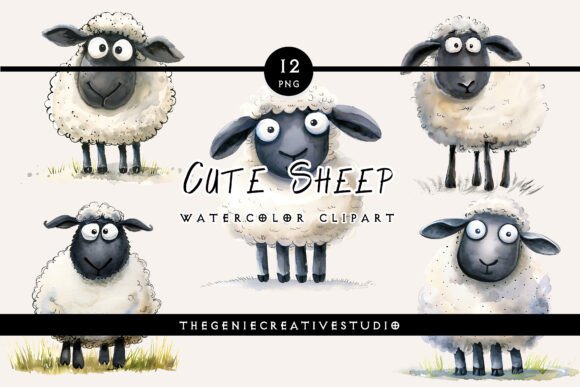 Download Cute Sheep PNG Clipart Set - Cute Collection