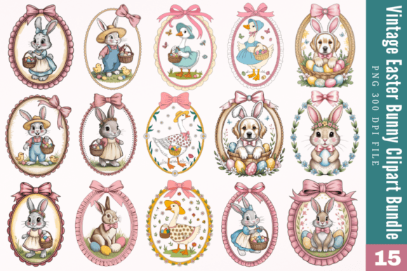 Download Vintage Easter Bunny Clipart Sublimation - Easter bunny clipart Collection