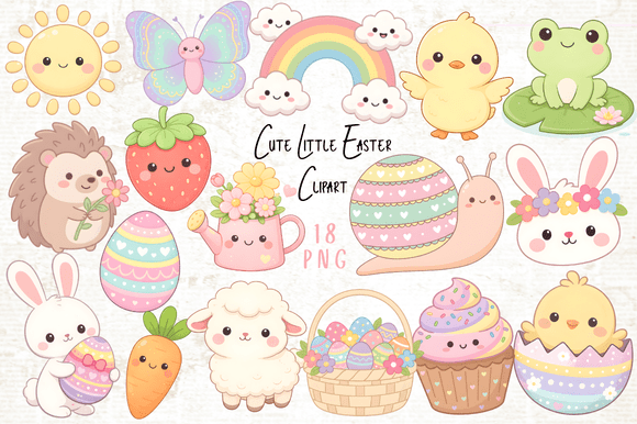 Download Cute Little Easter Clipart PNG - Cute Collection