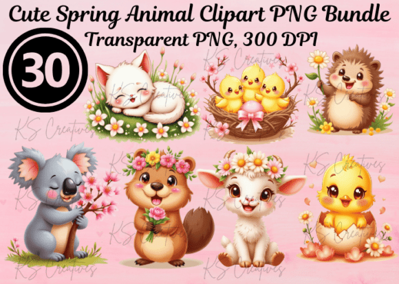 Download Cute Spring Animal Clipart PNG Bundle - Cute Collection