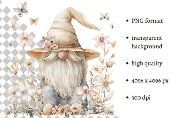 Download Watercolor Spring Floral Gnome Clipart - Premium Resources