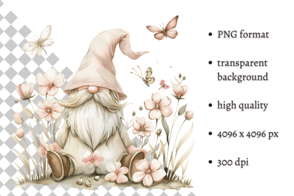 Download Watercolor Spring Floral Gnome Clipart - Floral gnome clipart Collection