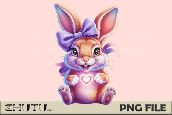 Download Cute Bunny with Bow PNG - Cute Collection