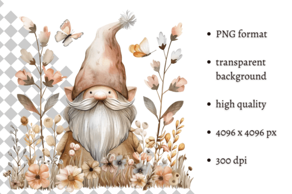 Download Watercolor Spring Floral Gnome Clipart - Premium Resources