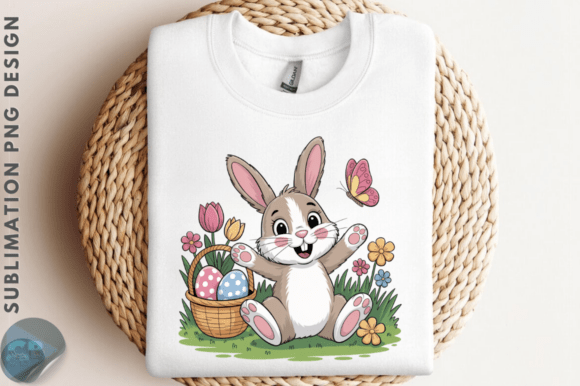 Download Cute Easter Bunny Floral PNG Clipart Des - Cute Collection