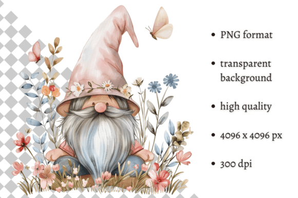 Download Watercolor Spring Floral Gnome Clipart - Premium Resources